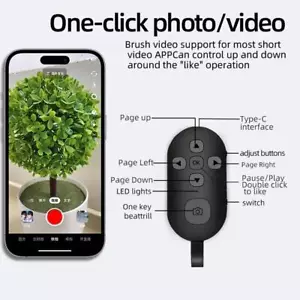 Pulsante otturatore fotocamera telecomando Bluetooth per Android iOS Wireless Contr USSY B8J7 - Foto 1 di 22