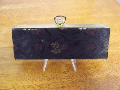 Estuche rígido vintage años 50 tapiz ojo vidrio bloqueo beso floral multicolor Foto 1 de 4