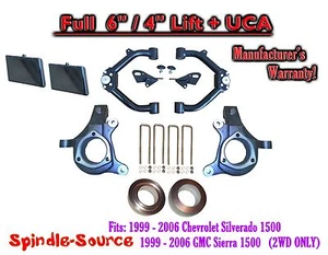 6"/4" Spindle Lift Kit NBS Offset +UCA FOR 99-07 Chevy Silverado GMC Sierra 1500 - Picture 1 of 1