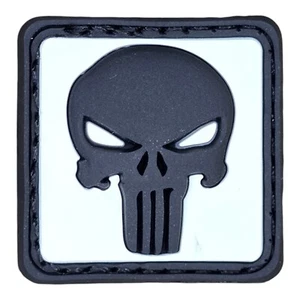 MINI CALAVERA 3D BRILLO PVC GANCHO TÁCTICO SWAT RANGER PARCHE RASTREADOR DE OJOS 1" - Imagen 1 de 3