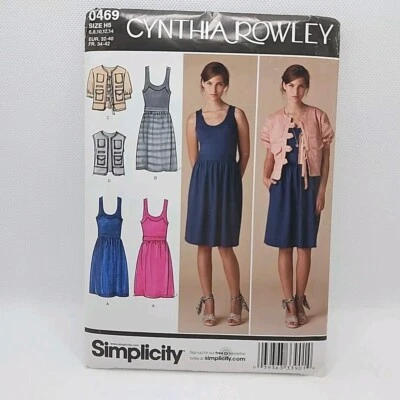 Simplicity 0469 Misses' Dress, Jacket, And Vest Sewing Pattern Size 6-14 Uncut - Image 1 of 4