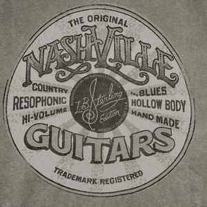 LUCKY BRAND NASHVILLE GUITARS Shirt MENS LARGE L GREEN RETRO Gibson LOGO NWT - Picture 1 of 11