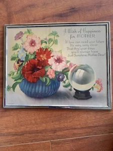 Vintage Mother’s Poem Wall Hanging. Floral Base Of Flower. Mother’s Day Gift - Picture 1 of 11