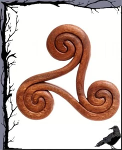 Decoración de pared medieval de madera - triskele - trinidad enroscada - 22 cm - Imagen 1 de 1