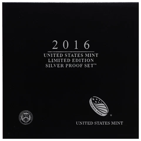 2016 Limited Edition Silver Proof Set Black Box & COA 7 Coins and Silver Eagle Cover