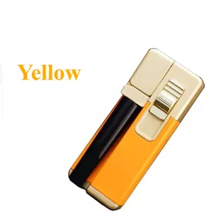 Metal Folding Flue Pipe Lighter Open Flame Lighter Foldable Flue Tube Yellow - Picture 1 of 6