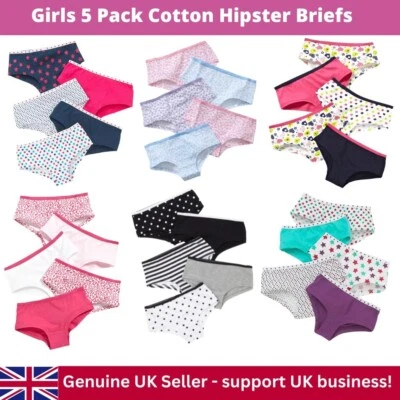 Mädchen Just Essentials Slips Hose Schlüpfer Hipstershorts Schule Multipack von 5