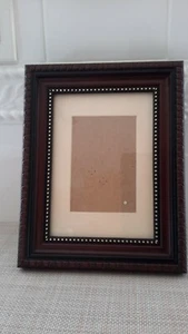 Uniek inc Wooden Picture Frame/Metal dots/Mat 2.75 x 4.0 Picture Inside EUC - Picture 1 of 12