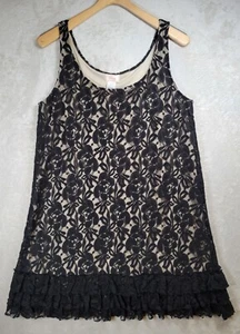 Love...Ady Dress Womens Plus Sz 1X Black Lace Overlay Lined Sleeveless Shift - Picture 1 of 18