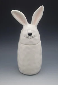 10 STRAWBERRY STREET FIGURAL RABBIT BUNNY CANISTER STORAGE JAR 11" - Picture 1 of 8