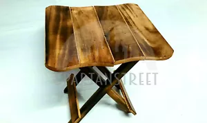 Wooden Folding Side Table/ Wooden Planter Side Table/ Wooden Small Perfect Gift - Picture 1 of 7