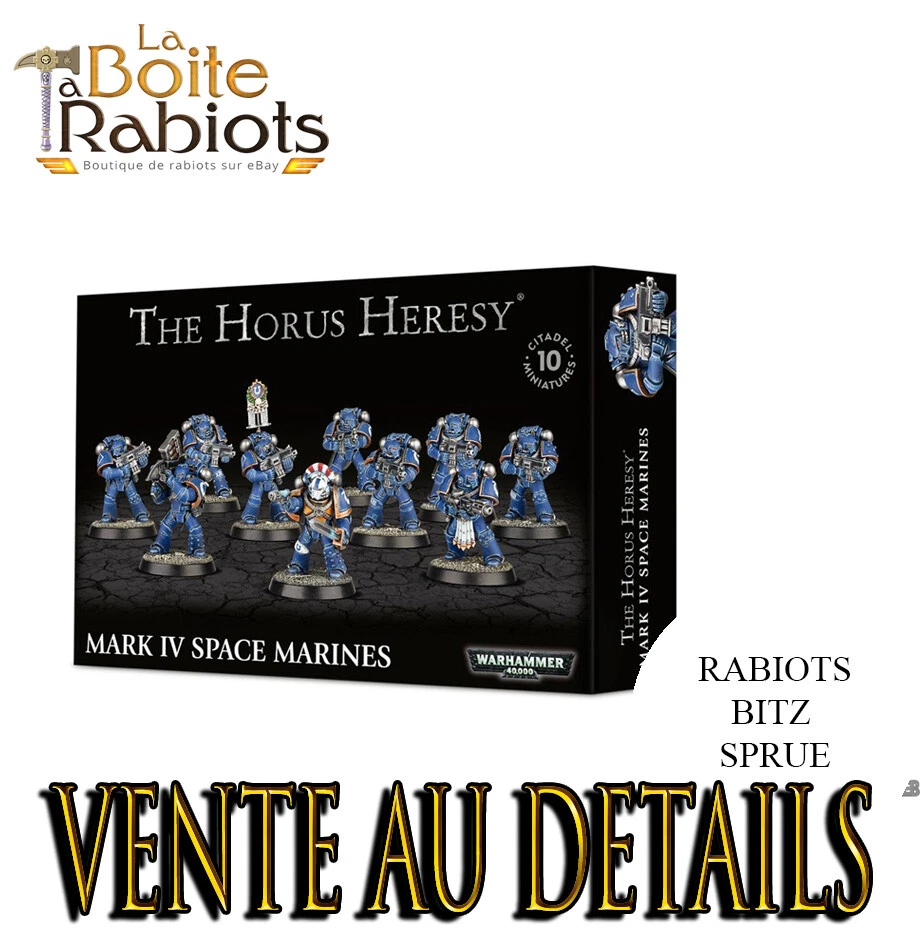 Warhammer 40000 Space marine Mark IV Horus Heresy Vente au détails Rabiots Bitz