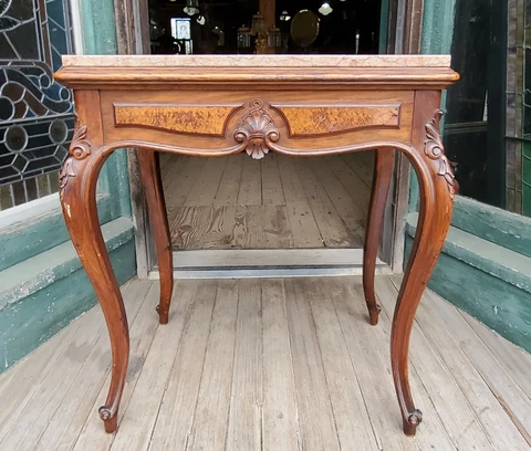 VICTORIAN FRENCH RENAISSANCE WALNUT MARBLE TOP STAND Cover