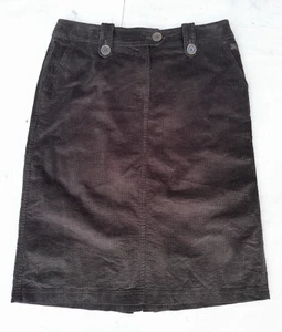 Burberry Corduroy Skirt Women's 31in Brown Lined Embroidered Logo Made in Spain - Picture 1 of 18
