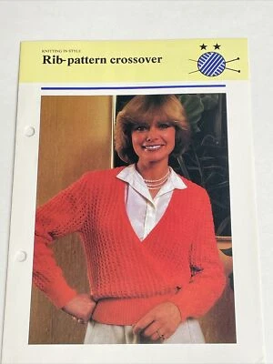 Rib Pattern crossover Sweater Women's Knitting Pattern - Image 1 of 4