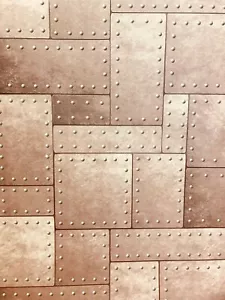 3D BRONZE INDUSTRIESCHIEFER TAPETE VINYL BESCHICHTET DEKOR MODERN GOLD NOSTALGISCH - Bild 1 von 4