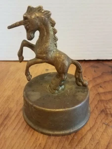 Vintage Brass Collectible Unicorn on base 5" tall - Picture 1 of 3
