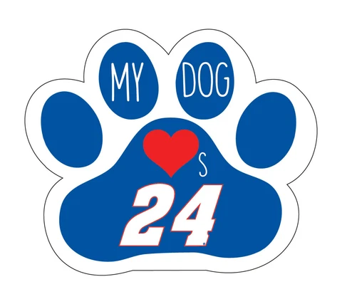 NASCAR #24 Chase Elliott Dog Paw Magnet-My Dog Loves Chase Elliott Magnet Cover
