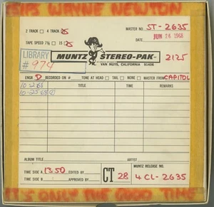 Wayne Newton It's Only the Good Times Muntz MASTER TAPE (bulk erased) - Bild 1 von 2