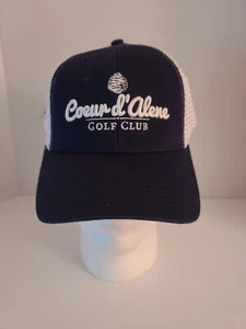 Imperial Sports Coeur d' Alene Golf Club Hat Embroidered Logo MESHBACK NavyWhite - Picture 1 of 9