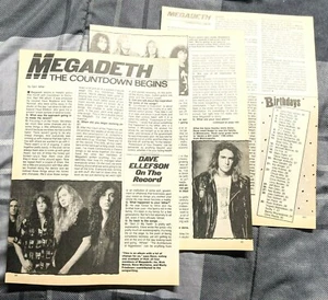 MEGADETH / DAVE MUSTAINE / LA CUENTA REGRESIVA COMIENZA 3 PÁGINAS ARTÍCULO DE REVISTA COMPLETO - Imagen 1 de 1