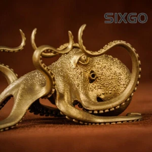 Copper Octopus Multifunctional Desktop Ornament Mobile Phone Support - Picture 1 of 8