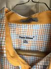 Daniel Ellissa Men's 16.5/36-37 Long Sleeve Orange/Blue Shirt French Cuff
