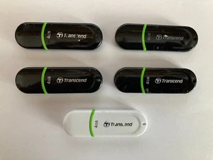 Job Lot 4GB x 5 Transcend JetFlash 300 USB 2.0 UDisk Flash Drive Memory Sticks - Photo 1/1