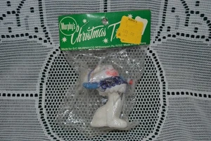 Vintage Navidad ~ Murphy's Store Flocado Payaso Animal / Perro Gato? Patriótico - Imagen 1 de 8