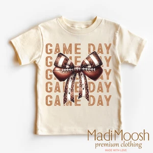 Football and Bows Game Day Shirt - Football Tee - Picture 1 of 6