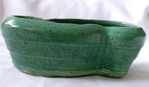 PLANTADORA vintage verde moteada en forma de lágrima, retro, MCM 7" x 3,5" sin marca - Imagen 1 de 10