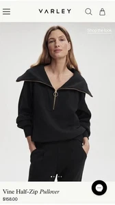 Suéter Pullover Varley Vine 1/2 Cremallera Gris Medio Mujer Cremallera Cuello Simulado - Imagen 1 de 13