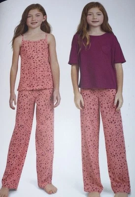 Lands End Girls NWT  3 Piece  pink star Pajama Set Size Medium 10/12 - 028 - Image 1 of 4