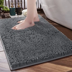 Alfombra de baño 32"x20", alfombra de baño antideslizante, suave acogedora peluda gruesa baño de chenilla... - Imagen 1 de 9