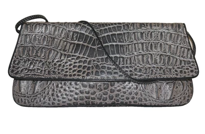 Bolso de Hombro/Bolso de Mano MARCO BUGGIANI Gris Cuero Italiano Repujado Delgado ITALIA Foto 1 de 4