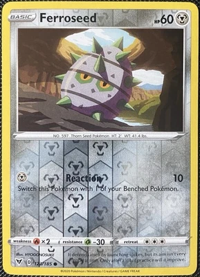 Ferroseed 123/185 Swsh04: Vivid Voltage Reverse Holo - Pokémon Card - Image 1 of 2
