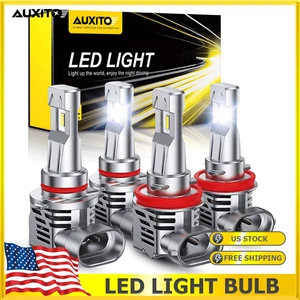 AUXITO 9005+H11 LED Combo Headlight High Low Beam Bulbs White Fog Light Kits - Picture 1 of 10