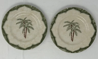 Platos de postre Pier 1 "Sabel" - Par de 2 platos de porcelana más colgadores de pared Foto 1 de 4