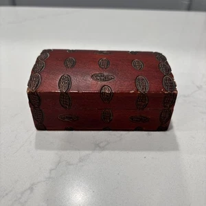 Vintage Hand Carved Wooden Trinket/Jewelry Box Hinged Inlaid Leaves Small4x2.5” - Picture 1 of 8