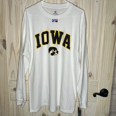 NWT Top Of The World Iowa Hawkeyes White Long Sleeve Shirt Mens Sz Large - Image 1 of 4
