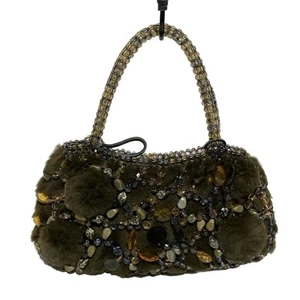 Auth ANTEPRIMA - Brown Dark Gray Multi Plastic Fur Handbag - Picture 1 of 8