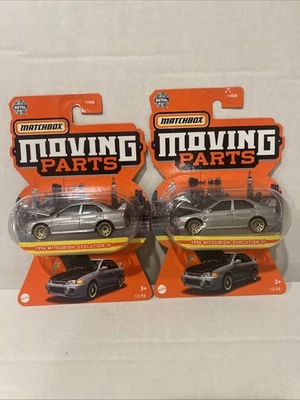 Matchbox Moving Parts 1994 Mitsubishi Evolution IV H26 Lot Of 2 4G63 Turbo Rally - Image 1 of 4
