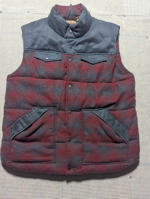 Red Head Ranch Vest Mens Large Gray Red Plaid Snap Western Cowboy Workwear - Image 1 of 4