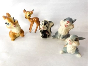 VTG Bambie Figurines (5) Thumper Girlfriend Baby Flower AMERICAN POTTERY SHAW - Picture 1 of 14