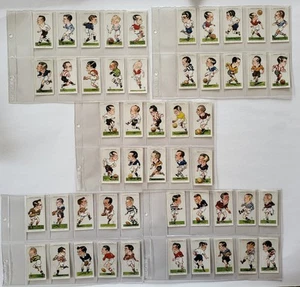 Juego completo x50 raro vintage 1935 Ogden's Mac fútbol americano caricaturas tarjetas de cigarrillo - Imagen 1 de 12