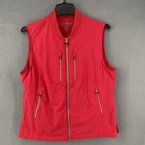 SCOTTeVEST Vest Womens XL Red 101 Techwear Utility Travel Secure Pockets Jacket - Picture 1 of 16