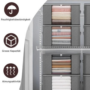 6 Stück 90L Aufbewahrungstasche Aufbewahrungsbox mit Deckel Groß Unterbett Boxen - Bild 1 von 13