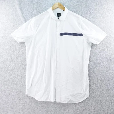 Armani Exchange Men's XXL White Short Sleeve Casual Button Up Shirt Dressy - Image 1 of 4
