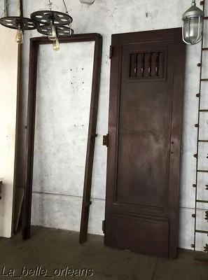 PUERTA INTERIOR RARA DE CAOBA MACIZA CON MARCO / PANELES ELEVADOS. L@@k!! Foto 1 de 4