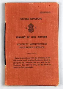 AIRCRAFT MAINTENANCE ENGINEER’S LICENCE 1950 AIRLINE PILOT BOAC - Picture 1 of 6